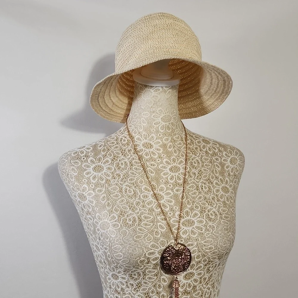 Straw Hat Natural Small Flexible Brim Bucket Sun Beach Street Wear Ladies Coasta